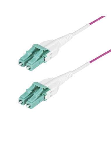 Cable de Fibra Óptica Multimodo OM4 LC a LC UPC de 2m - 50/125µm - 40G/100G - Violeta Érica - LOMMF/VCSE - Cable Uniboot de Fibr